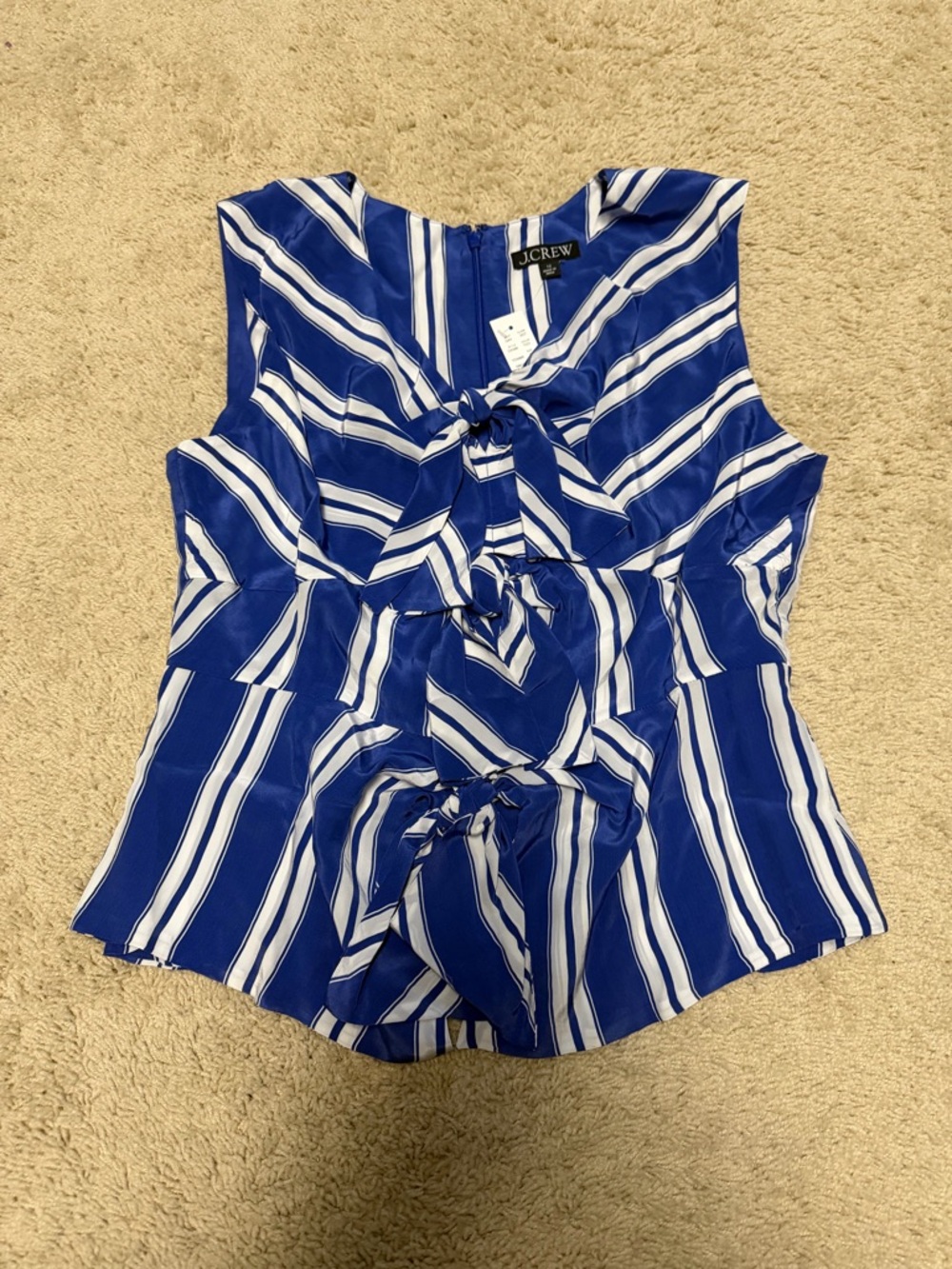 NWT J. Crew Striped Tie-Front Tank